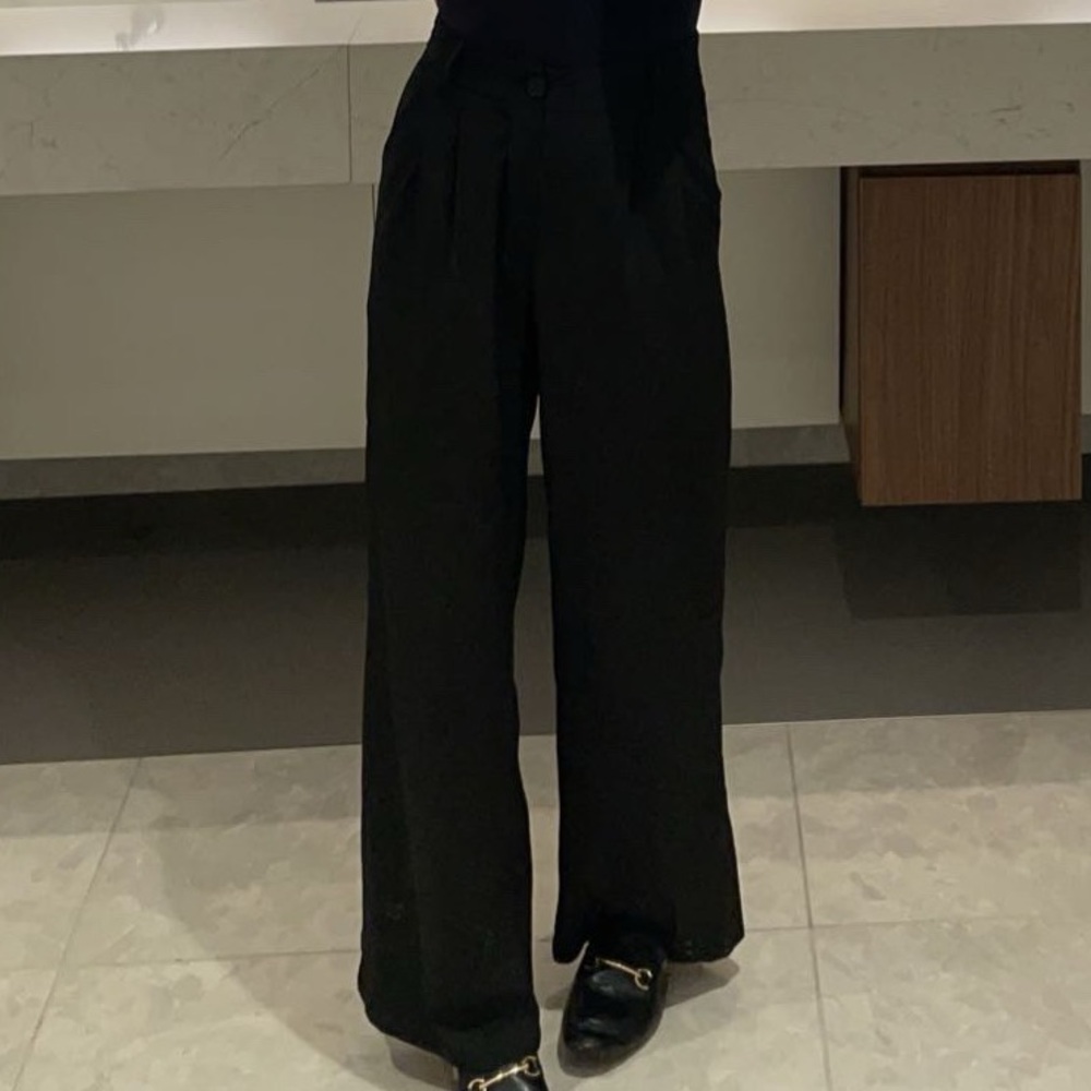 Edit by Nine High Waisted Black Button Trousers